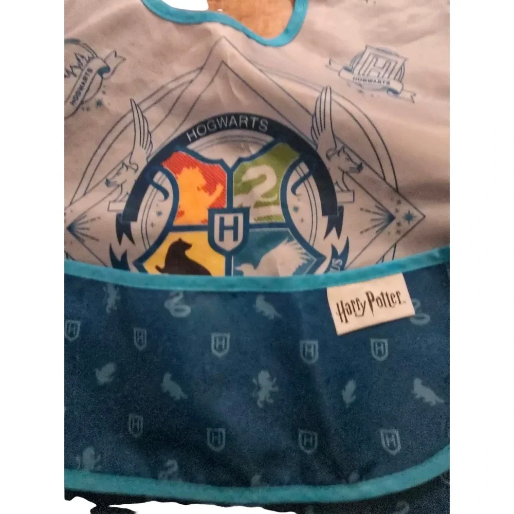 Harry Potter Hogwarts Crest Baby Bibs Set of 2‎ Bumkins Waterproof Blue Grey